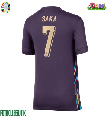 England Bukayo Saka #7 Bortatröja Kvinnor EM 2024 Kortärmad